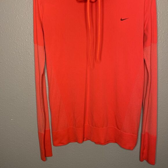Nike Funnel Neck Neon Coral Stretch Running Pullover Size Small - Picture 3 of 13